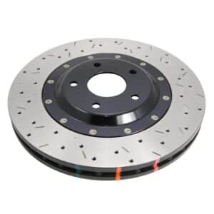 DBA 5000 series - Crossed Drilled & Slotted 2-Piece Black Hat (Front) Subaru Impreza 1998-2012 DBA5010BLKXS
