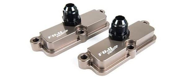 Fuji racing subaru billet AN fitting rocker cover breathers