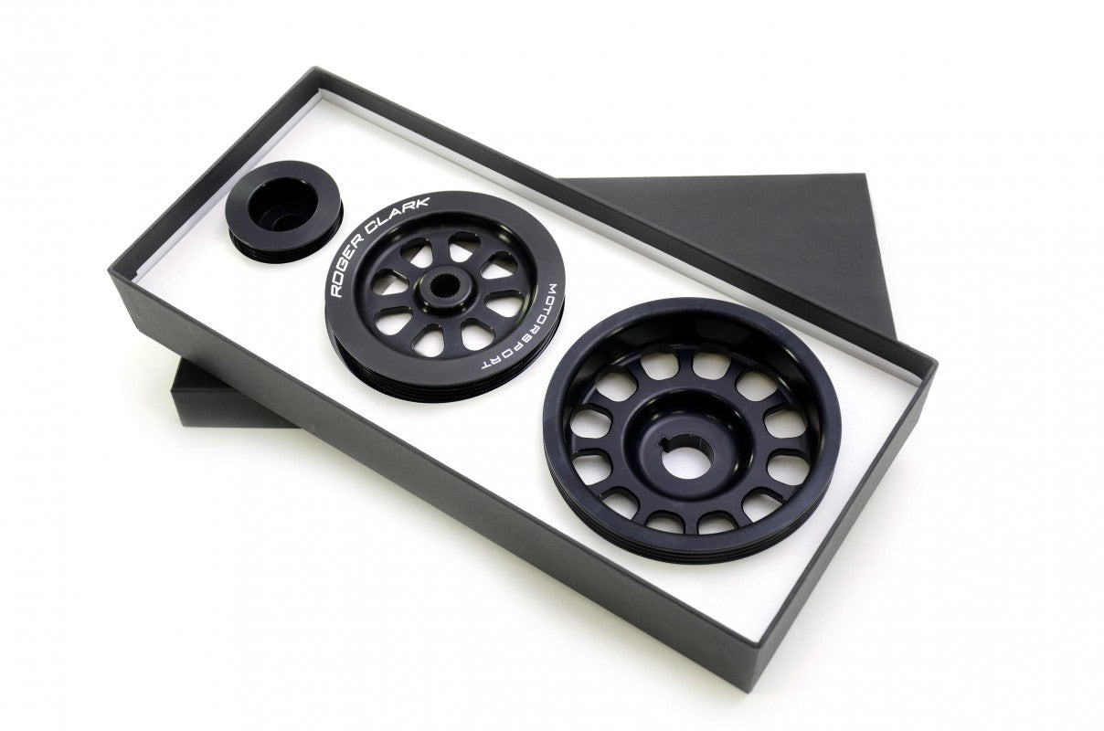RCM1752-3.jpg RCM1752 three-pulley kit in open packaging, angled view