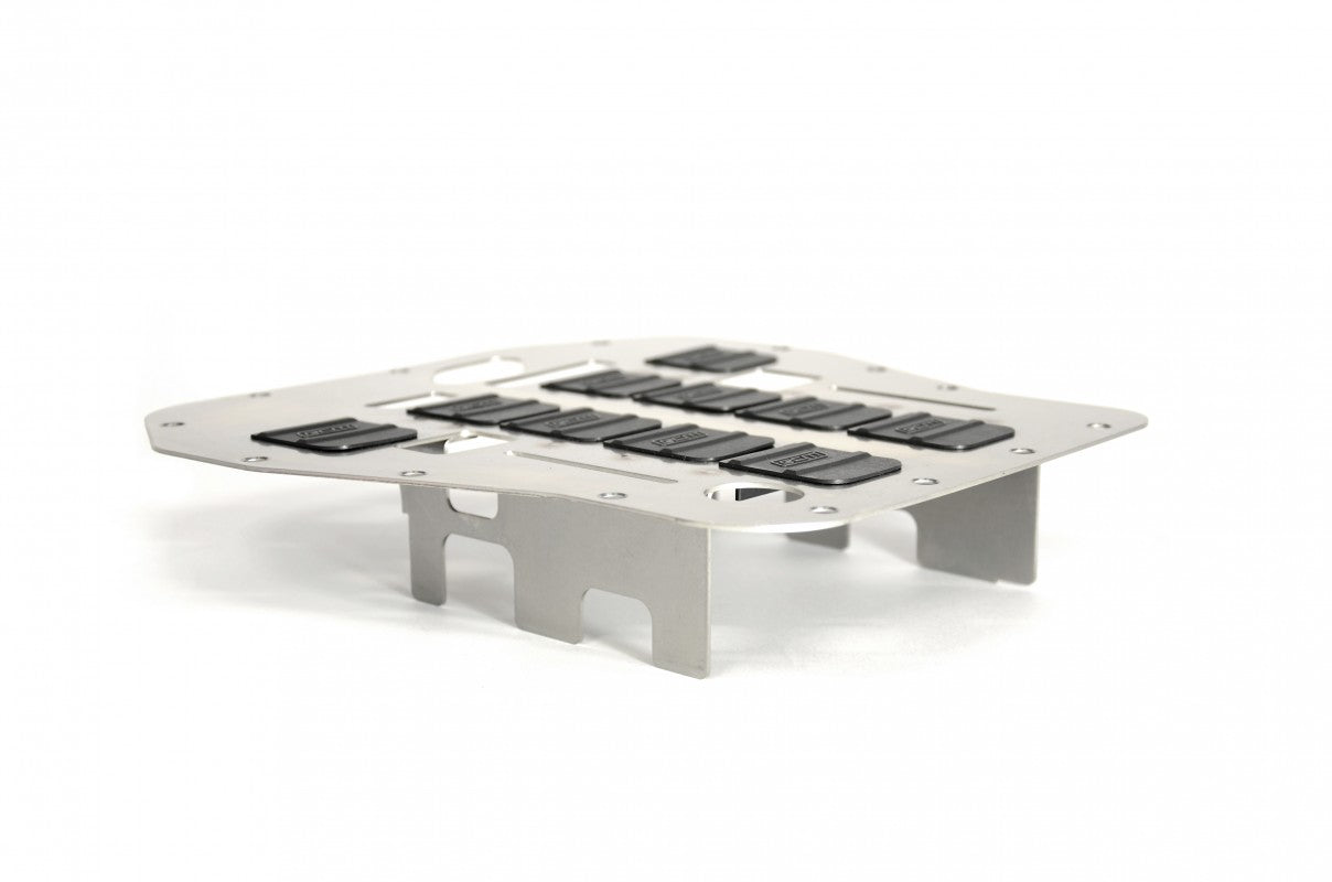 RCM2428 – supplier view 3 RCM2428 oil sump pan baffle plate, low-angle side view