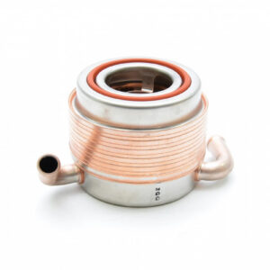 Genuine Subaru SEN896 Modine oil cooler, angled view
