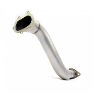 RCM329 single-scroll open-neck downpipe, angled view