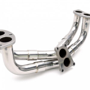 RCM FA20 DIT twin-scroll stainless steel exhaust manifold, angled view